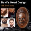 Inferno Styler by EAGLE FORTRESS 100% Boar Bristle Beard Hair Brush for Men - Portable Military Style Beard Brush with Hand-Polished Wooden Handle - Smoothing for Effortless Grooming