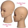 Newshair Bald Mannequin Head with Eyelash Female Wig Head Professional Cosmetology for Wig Making and Display Hat Helmet Glasses or Masks Display Head Model with Free T-Pins
