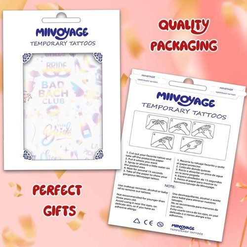 100 PCS Bride Metallic Tattoos, 4 Sheets Bride Glitter Temporary Tattoos, Cheers Bachelorette Tattoos, Bachelorette Party Decorations, Bridesmaid Favor