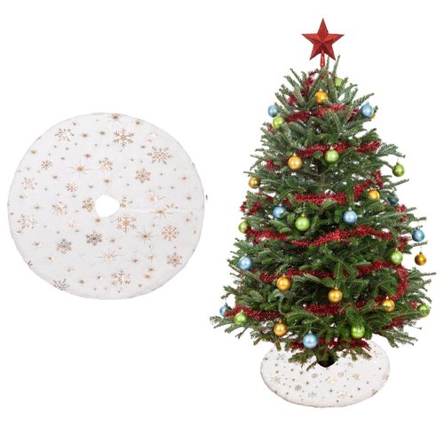2 Pieces Christmas Tree Skirt Decoration 15" Xmas Tree Skirt Decor for Merry Christmas Tree