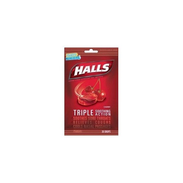 Halls Cough Suppressant Drops Cherry - 80 ct, Pack of 2