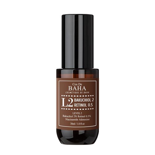 Retinol 0.5%, Bakuchiol 2% Serum with Retinol for Face, Anti-Aging, Hyperpigmentation and Acne Flare-Ups, 1 Fl Oz (30ml)