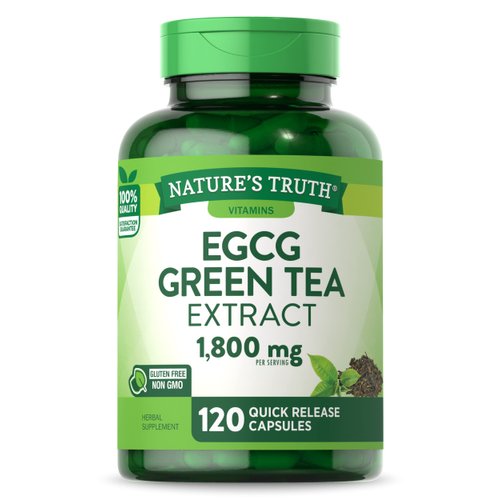 Nature's Truth Green Tea Extract Capsules | 1800mg | 120 Count | Standardized 45% EGCG | Non-GMO & Gluten Free Supplement
