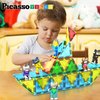 PicassoTiles Magnetic Figures 6 Pete the Cat Family Animal Action Character Toddler Toys Magnet Expansion Pack Building Blocks Add-on Educational STEM Learning Kit Construction Brain Development Tiles