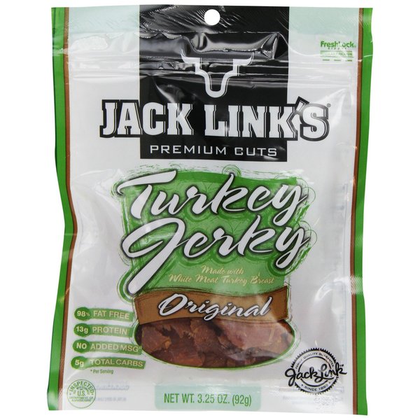 Jack Link's, Original Turkey Jerky, 3.25oz Bag (Pack of 4)