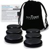 Maxdee Massage Stones Essential Hot Stones for Massage, 6 Medium Hot Stones Massage Kit Hot Rocks Massage Stones for Professional or Home Spa, Foot Heater, Relaxing, Healing, Pain Relief, 2.4"