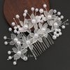 Simple White Flower Pearl Handmade Hair Comb Hair Accessories for women