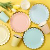 CHENGU Disposable Plates for Party Disposable Dinnerware Set Include 7 Inch Paper pastel Dessert Plates and 12 oz Cups for Birthday Party Supplies Baby Shower Wedding (Solid Style,80 Pcs)