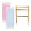 JOINPAYA 1: 12 Dollhouse Towel Rack Dollhouse Miniature Bath Towel Rack Mini Towels Dollhouse Bathroom Furniture Model Set Doll House Play House Accessories Decorations