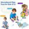burgkidz Building Blocks STEM Pipe Tube Learning Toys Birthday Gifts, Educational Autistic Toy Compatible Building Pipeworks Constructions for Kids Boys Girls Ages 3 4 5 6 7 8+
