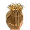 Beaupretty Wedding Hair Comb Hair Accessories Chinese Classical Long Tassel Bell Floral Leaves Hairpins Clips for Bride Wedding Party Gold