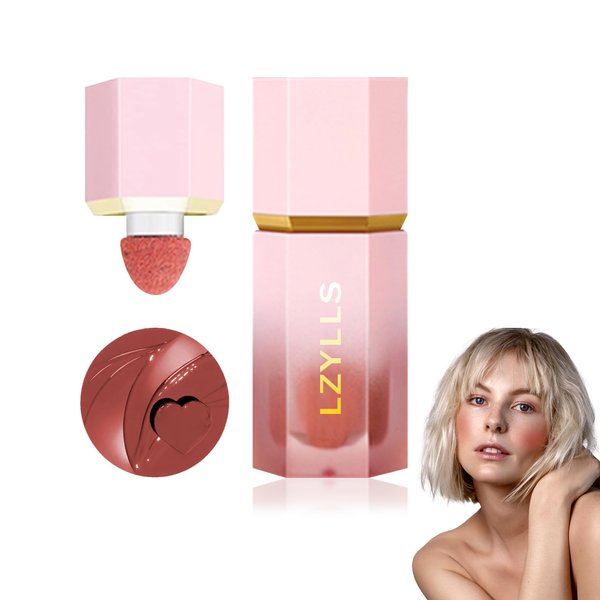 Cream Blush Stick with Brush,Waterproof Multi Cream Blush Stick Makeup,Lightweight,Long-lasting,Easy To Use,2 in 1 Multi Stick Blush for Cheeks & Lip Tint & Eyeshadow Makeup,Suitable for All Skin C1