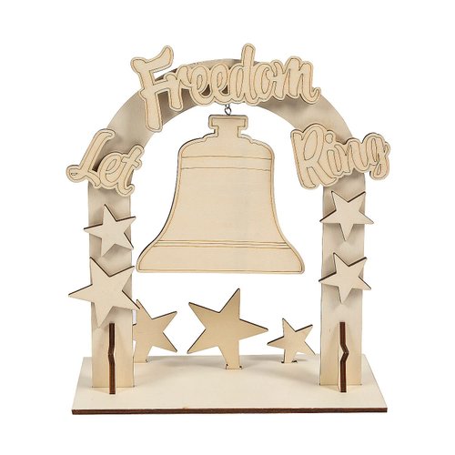 DIY Wood Patriotic Let Freedom Ring Tabletop Decoration Craft Kit, Makes 1