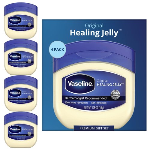 Vaseline Petroleum Jelly 4-Pack – Dermatologist Recommended Skin Protectant, Healing Ointment for Beauty & Personal Care, 1.75 Oz Ea