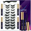 7C SevenCrown 3D Magnetic Eyelashes Natural Look- Mix 10 Pairs Magnetic Lashes with Eyeliner,Upgraded Long Lasting,Reusable 5 Magnet False Eyelashes with Applicator Tool Easy to Apply.Cruelty-Free