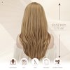 SOFEIYAN Long Blonde Wigs for Women Layered Synthetic Hair Wig With Bangs Natural Wave Wig Synthetic Heat Resistant Full Wigs for Halloween Daily Party, Ash Blonde