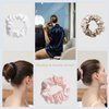 ZIMASILK 100% Mulberry Silk Hair Scrunchies Best for Women and Girls’Hair 19 Momme Silk Elastic Hair Bands for Ponytail Holder Gentle and No hurt (3 Pack, Taupe, Pink, White)