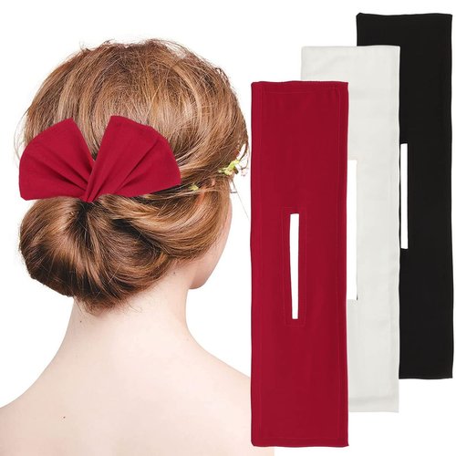 3 PCS Hair Bun Maker Deft Bun for Hair Styling, Hair Donut Bun Maker Flexible Reusable French Twist Hair Bun Lazy Hair Curler Donut Hair Bun Hair Accessories for Women Girls (Solid Colors)
