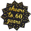 Elcoho 60 Pack Cocktail Napkins 60th Birthday Decorations Luncheon Napkins for Birthday, Anniversary Party Supplies, Cheers to 60 Years Design, 2 Layers, 5 by 5 Inches