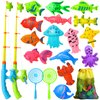 TOY Life Magnetic Fishing Game for Kids 3-5 with 2 Toddler Fishing Poles,Bath Toys for Kids Ages 1-3, 3 Years Old Magnetic Fishing Toys for Toddlers, Bath Toys for Kids Ages 4-8