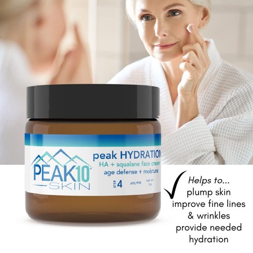 PEAK 10 SKIN - PEAK HYDRATION HA + SQUALANE face cream 2oz