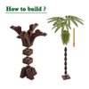 BroTex Plants Tree Accessories Jungle - Botanical Parts Bricks Flower Leaf Forest Flower Plants Pieces Building Blocks Set, Animals Farm Squirrel Birds Grass Garden House Toy (Without Baseplate)