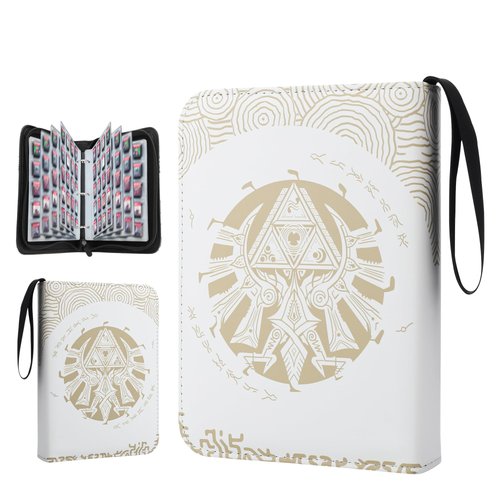 GLDRAM 300 Pockets Card Holder for Zelda Amiibo Card, NFC Tag Switch Game Cards Book with Graded Card Sleeves Binder Sheets, Cartridge Organizer Mini Card Collection for Animal Crossing Amibo Card