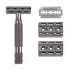 ROCKWELL RAZORS 6C Gunmetal Chrome Double-Edge Safety Razor with 6 Adjustable Shave Settings and 5 Blades