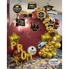 Congrats Grad Decorations Gold 2024 Graduation Hanging Swirls Class of 2024 Grad Banner Graduation Party Decorations Supplies