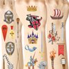 Medieval Knight Castle Temporary Tattoos,20 Sheets 220 Pieces Medieval Themed Tattoos Stickers Party Decoration Supplies Party favors for Kids Adults,Birthday Party Favors, Goodie Bag Fillers