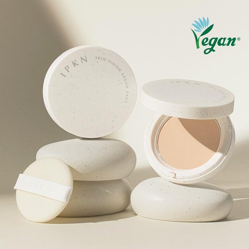 IPKN Skin Finish Vegan Pact | Face Powder Makeup & Finishing Powder (#21 Nude Beige)