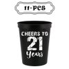 Veracco Finally 21 Cheers To 21 Years Twenty First Stadium Party Cup Funny 21s Birthday Gag Gifts For Him Herr Party Favors Decorations (White/Black, 12)
