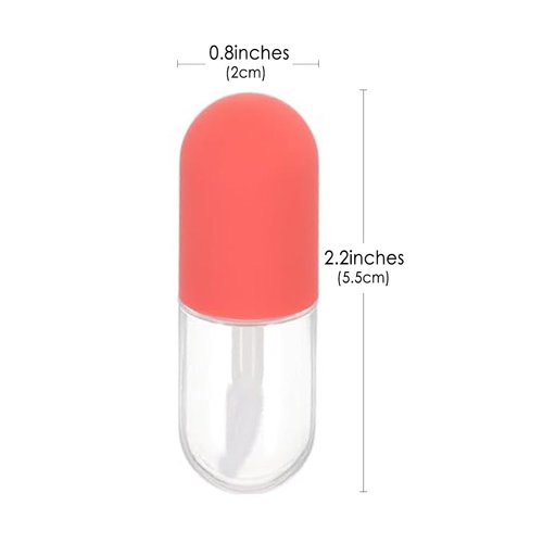 JANKOW Capsule Shaped Mini Lip Gloss, Shaped Lip Gloss Bottles, Refillable Lip Balm Bottles Containers, Cosmetic Dispenser Beauty Tool Mini Sample Bottle for Women, Girl (8 Pcs, 4.5ml)