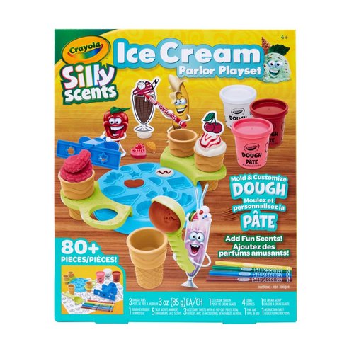 Crayola Silly Scents Ice Cream Toy, Kids Modeling Dough, Play Food Toy with Scented Markers, Gifts 4+