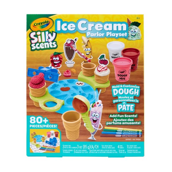 Crayola Silly Scents Ice Cream Toy, Kids Modeling Dough, Play Food Toy with Scented Markers, Gifts 4+