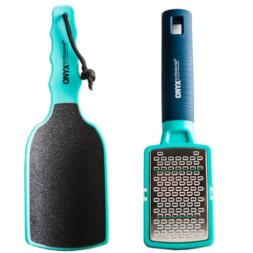 Onyx Professional Curved Foot File + Callus Remover, XL Double-Sided Ergonomic Pedicure File & Stainless Steel Foot Rasp, Effective Foot Exfoliator & Dead Skin Remover for Softer, Smoother Feet