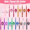 Youdaju 48 Pcs Hair Extension Tools Kit with Plier,Silicone,Lined Micro Rings,Sewing Thread,C/J/I Needle,Threader,Crochet Hook,Rubber Band,Clip Hair Tinsel Kit for Girl Women Sewing Wig DIY Craft