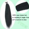 Y WIGS Tape In Hair Extensions Human Hair Kinky Straight Remy Hair 40pcs 80g Natural Color Real Human Hair Tape In Extensions 12inch
