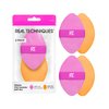 Real Techniques Miracle 2-In-1 Powder Puff, Dual-Sided, Full-Size Makeup Blending Puff, Reversible Elastic Band, Precision Tip Makeup Sponge & Powder Puff, For Liquid, Cream & Powder, 2 Count