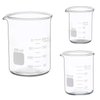 Glass Measuring Low Form Beaker Set 50ml 100ml 250ml Glass Graduated Beaker Set …