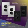 ENERLITES Tamper-Resistant Child Safe Duplex Receptacle Outlet, Residential Grade, 3-Wire, Self-Grounding, 2-Pole, 15A 125V, UL Listed, 61580-TR-BK, Black (10 Pack)