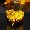 Haxtec Sharp Edge Dice Set Yellow Black Resin DND Dice Set Sparklingly Polyhedral D&D Dice for Dungeons and Dragons Fire Dice