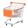 Mini Shopping Cart Miniature Supermarket Handcart Shopping Utility Cart Storage Toy for Kids - Orange
