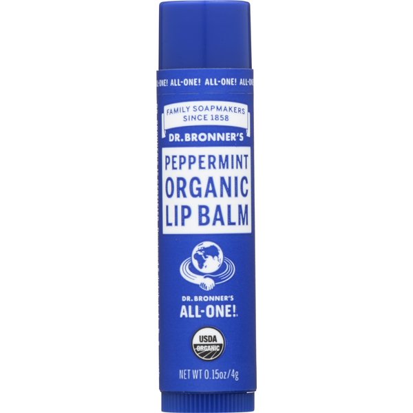 Dr Bronners Organic Lip Balm Peppermint 0.15 oz (Pack of 12)