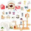 Beupy Cat Figures Playset Toy 40 Pack Pet Pretend Play Toys Realistic Cat Figurines Toys Plastic Cat Care Role Play EduDogional Learning Playset Home Party Supplies Cake Toppers (cat)