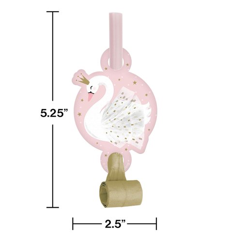 Creative Converting Stylish Swan Party Blowers, 8 ct