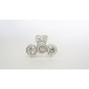 Generic Small shiny silver metal three flowers hair claw clip with crystals