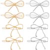 8 Pcs Metal Bow Hair Clips Chic Bows Hair Pins Elegant Cute Hair Barrettes Simple Minimalist Headwear Styling Accessories for Women Girls