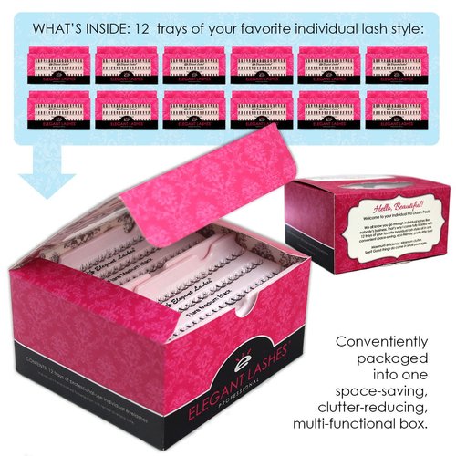Elegant Lashes Trio Flare - MEDIUM Brown Individual Lashes (Single Pack - 1 Tray)