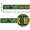 Garbage Truck Trash Trucks Happy Birthday Banner Backdrop Balloons Waste Management Recycling Bin Theme Decor Decorations for Yard Sign 1st Birthday Party Baby Shower Supplies Favors Background Flag